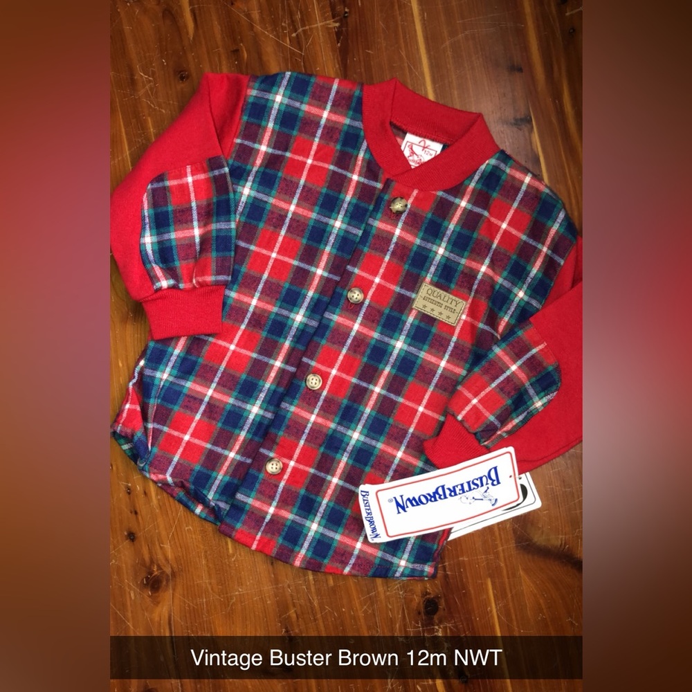 Buster Brown Vintage NWT size 12m plaid jacket